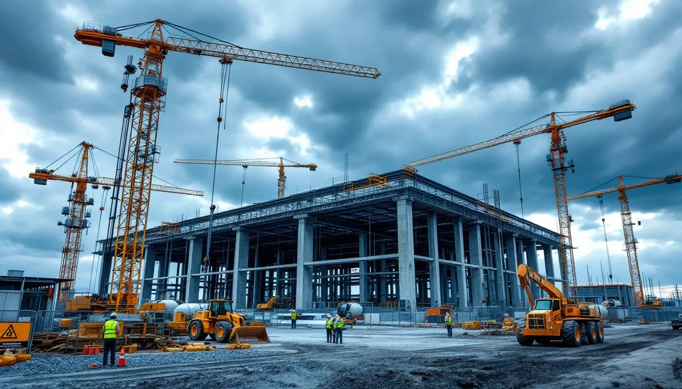 Precast panel installation and assembly by Builders24 Construction Group